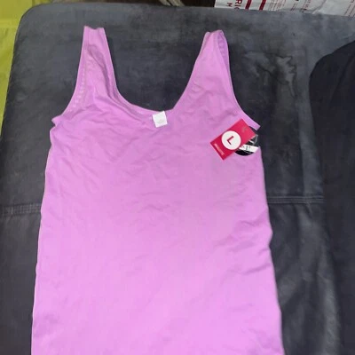 947X01 Hanes 121286 Mujer Bralette Reversible Tanque Grande Rosa.  Nuevo con etiqueta Foto 1 de 4