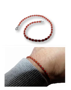 Bracciale in Pietre di Corallo rosso da Uomo Argento 925 e 2.8 MM Braccialetto - Imagen 1 de 6