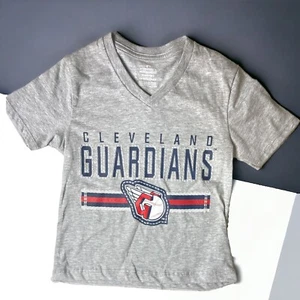 Little Girl's Size 4/5 Cleveland Guardians Baseball T-shirt Gray Blue Red Silver - Picture 1 of 1