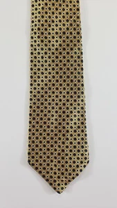RBM Collection Neck Tie 100% Silk Yellow With Blue And Yellow Dots - Picture 1 of 5
