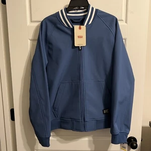 Levi’s Men Softshell Varsity Bomber Jacket Medium Blue - Picture 1 of 7