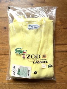 IZOD LACOSTE 1960s Sweater Mens L Cardigan Button Front Grandpa NEW OLD STOCK - Picture 1 of 7