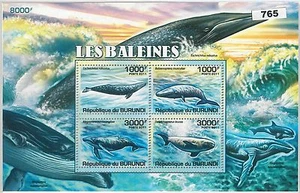 BURUNDI - ERROR, 2011 MISSPERF SHEET: WHALES, ANIMALS, MARINE LIFE - Picture 1 of 1