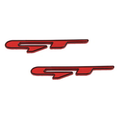 2x Red GT Letter Car L&R Fender Door Emblem Stickers for Stinger K5 Forte Forte5 - Image 1 of 2