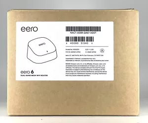 EERO 6 Dual Band Mesh Wi-Fi Router Speeds Up To 0.9 Gbps 1,500 Sq Ft - White - Picture 1 of 3