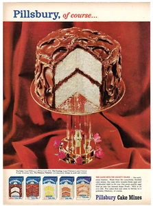 Pillsbury Cake Mixes Print Ad Vintage Advertisement Baking Advertising 1955 - Picture 1 of 1