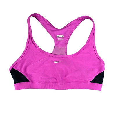 NIKE Sports Bra Women's Small Purple Fit Dry Pro Top Athletic Workout Swoosh - Image 1 of 4