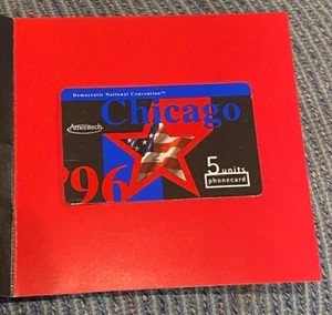 1996 Democratic National Convention Complimentary Chicago Telephone Phone Card - Picture 1 of 4