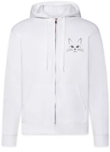 Sudadera con capucha con cremallera facial de gato Fun Cats gatos gato adicto amor amante - Imagen 1 de 2