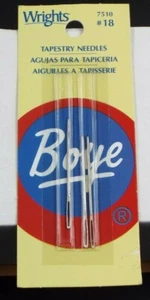 Wrights (#7510) Boye Tapestry Craft Needles(3) Size #18 embroidery goldwork - Picture 1 of 2