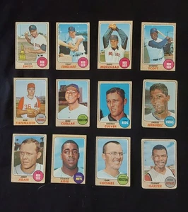 1968 Topps Vintage Baseballkarten. Konvolut 12 Stück. Conigliaro, Cuellar, Agee, Scott - Bild 1 von 2