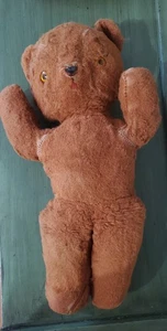 Antiker handgefertigter brauner Teddybär zum Aufziehen 13 Zoll - Bild 1 von 21