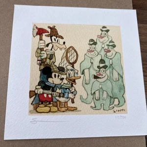SCOTT C "The Ghost Detectives" 5 x 5 Print 112/254 FINE Mickey Mouse GOOFY 🤩 - Bild 1 von 3