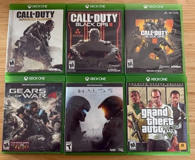 Microsoft Xbox One 6x Game LOT Call Of Duty Gears Of War Grand Theft Auto V Halo - Image 1 of 4
