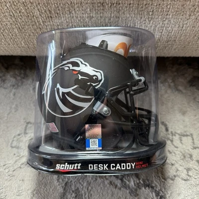 RARE Boise State University Broncos Schutt Mini Helmet Desk Caddy Blackout Alt - Image 1 of 4