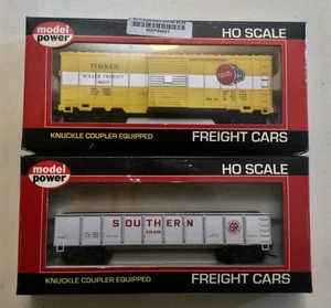 MODEL POWER HO 98503 & 97973 SOUTHERN   & TIMKEN GONDOL & BOX CAR - Picture 1 of 8