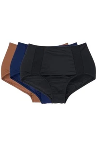 Rhonda Shear Women's 3-pack Mesh Insert Brief Mahogany/Navy/Black - Picture 1 of 1