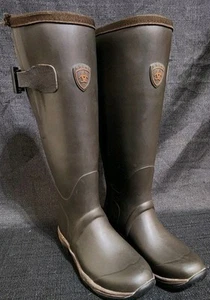 ARIAT Kelmarsh Gummi braun weiche Spitze Regenstiefel Jagd Outdoor Ranch isoliert - Bild 1 von 11