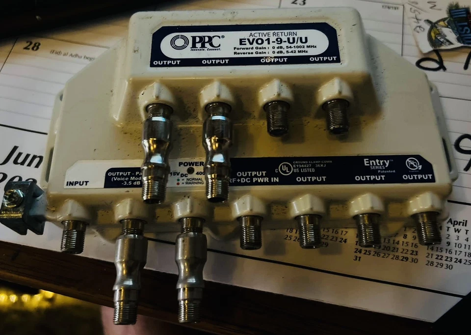 PPC EVO1-9-U/U 9-Port Coaxial Cable Amplifier - Image 1 of 1