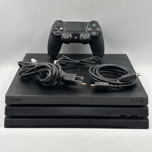Sony PlayStation 4 - Pro 1TB Schwarz Spielekonsole CUH-7015B Getestet Funktioniert - Bild 1 von 18