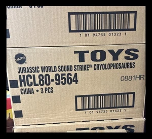 NEW Sealed Retail Box of THREE Jurassic World Cryolophosaurus Sound Strike Toys - Picture 1 of 3