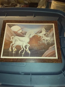 Einhorn Bild Scafa Tornabene Kunstverlag 1988 Ferraro Litho Unicorns 9x12 - Bild 1 von 2