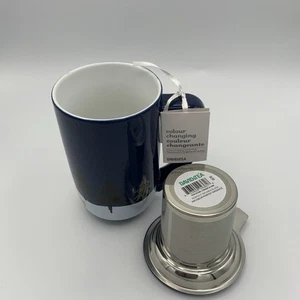 Davids Tea Color Changing Nordic Mug Sleigh Ride Navy W/Infuser - Picture 1 of 12