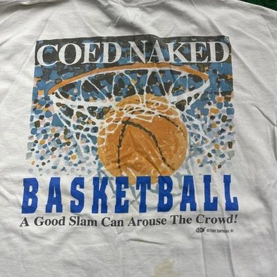 Vintage Coed Naked Basketball T-Shirt Mens Large Single Stitch USA Made - Image 1 of 4