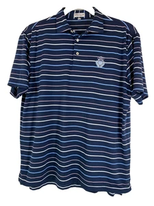 Peter Millar Summer Comfort Pink White Blue Short Sleeve Polo Golf Shirt L - Picture 1 of 8