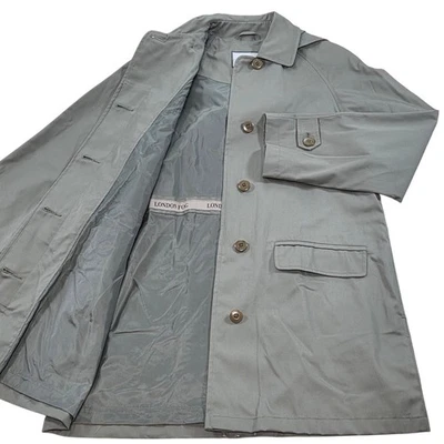 London Fog Womens Small Classic Hooded Trench Coat Khaki Water Resistant - Image 1 of 4