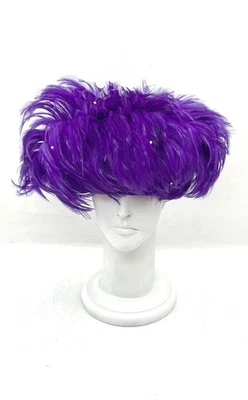 Mr. Song Millinery Purple Satin and Feather Dress Church Derby Hat NWT - Image 1 of 4
