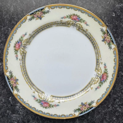 Plato de ensalada Noritake Montebelle 80466 floral dorado azul porcelana vintage Foto 1 de 4