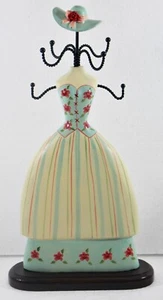 Busto Joya Beauty Figura Decoración Modefigur Blanco Azul Torso Con Florecitas H - Imagen 1 de 5