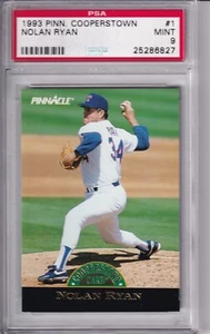 NOLAN RYAN 1993 Pinnacle Cooperstown Card #1 HOF Texas Rangers Mint PSA 9 - Picture 1 of 2