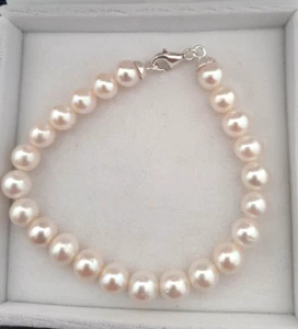 Bracciale perle coltivate A.dolce 8,5 mm Chiusura argento 925 cm 19 - Foto 1 di 3
