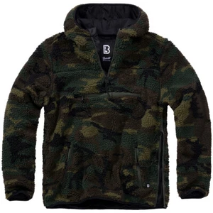 Brandit Teddyfleece Pullover Fashionable Fluffy Mens Winter Streetwear Woodland - Picture 1 of 11