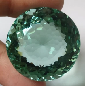 Large 195 CT Blue Aquamarine Round Faceted Cut Loose Gemstone @Best Offer Price - Picture 1 of 6