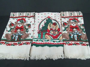 3er Set Neu ohne Etikett Weihnachten Teddybären/Hase B&D Royal Frottee Küchentücher - Bild 1 von 5