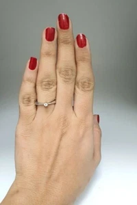 18ct White Gold Cubic Zirconia Ladies Solitaire Engagement Ring - Picture 1 of 10