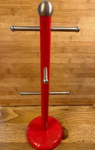 Linea Red and Chrome 6 Mug Tree Holder 41 cm Tall - Picture 1 of 6