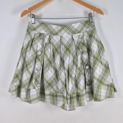 Warehouse womens skirt size UK 12 aus 10 W30 inch green plaid mini 086612 - Image 1 of 4