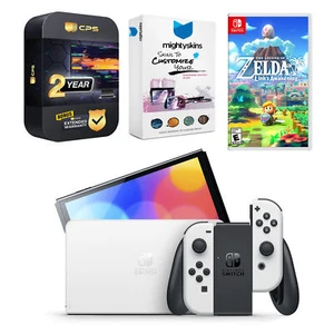 Nintendo Switch White OLED Console + The Legend of Zelda Link's Awakening Bundle - Picture 1 of 7