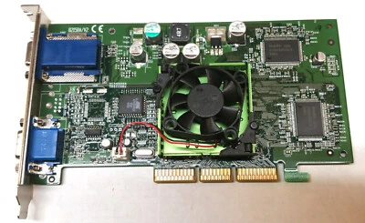 Nvidia MX440 Dual VGA AGP Video Card 64MB - Tested Good - Image 1 of 3