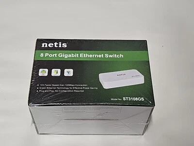 Netis ST3108GS 8 Port 10/100/1000Mbps Fast Gigabit Ethernet Switch Nos  - Image 1 of 4