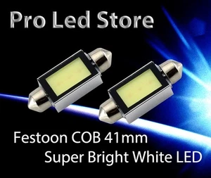 2X 41mm Festoon Alta Potencia COB LED Cúpula Interior Mapa Bombillas - Imagen 1 de 1