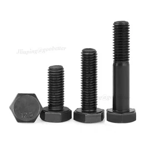 Juego de tornillos hexagonales M4 a M24 DIN 933 acero 12,9 negro completo/parcial - Imagen 1 de 9