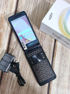 Unlocked Samsung Galaxy Folder2 SM-G1650W SM-G160N Android 16GB Flip phone  - Image 1 of 4