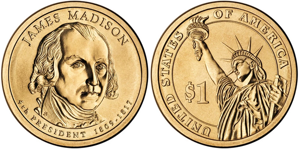 2007 D $1   President JAMES MADISON  Presidential Golden Dollar  1-Coin - Image 1 of 1