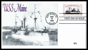 1998 Remember the Maine Sc 3192 FDC with WII cachet Key West FL (15 - Picture 1 of 2