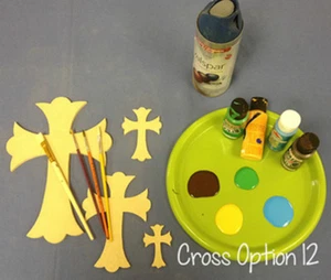 Wooden Cross Shape, (12) Wood Wall Hanging Cross, Paintable Wood Cross, Craft - Picture 1 of 1